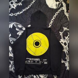 Black Hoodie with Yellow Graphic